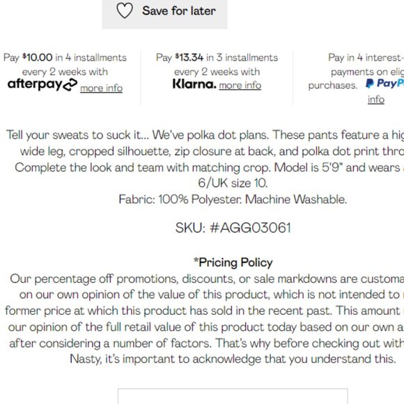 NASTY GAL Polka Dot Wide Leg Crop Pant - Picture 8 of 8